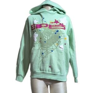 Sp5der Worldwide SP5 Mint Hoodie Size Medium Young Thug Graphic Streetwear